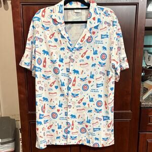 Chicago Cubs Jim Beam July 4th Button Down Shirt Size XXL